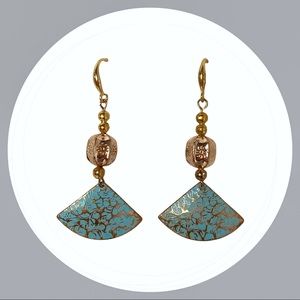 Gold Beaded Drop Earrings